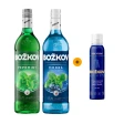 Výhodný balíček 1 ks Božkov Modrá 1L 19% + 1 ks Božkov Peprmint 1L 19% + Sprcha ve spreji Božkov 1