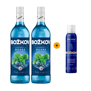 Výhodný balíček 2 ks Božkov Modrá 1L 19% +  Sprcha ve spreji Božkov