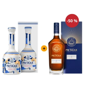 Akce: Druhá láhev za půlku Metaxa Grande Fine 0,7 L 40% + Metaxa 12* 0,7 L 40%
