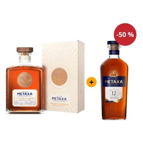 Akce: Druhá láhev za půlku Metaxa Orama Private Reserve 0,7 L 40% + Metaxa 12* 0,7 L 40%