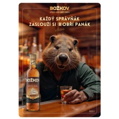 Plechová cedule Božkov "Bobr"