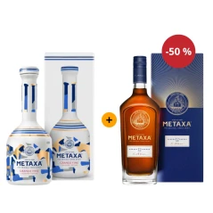 Druhá láhev za půlku Metaxa Grande Fine 0,7 L 40% + Metaxa 12* 0,7 L 40%