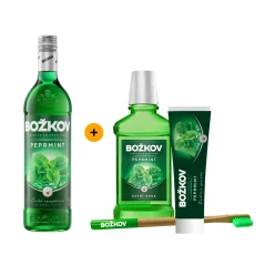 Výhodný balíček Božkov Peprmint 1 L 19% a ústní hygiena
