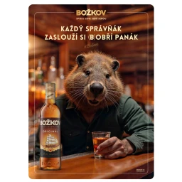 Plechová cedule Božkov "Bobr"