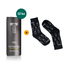 Výhodný balíček 12ks Tatratea Zbojnický & Tonic 0,25 L 7,2% + Ponožky Tatratea