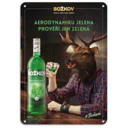 Plechová cedule Božkov "Jelen"